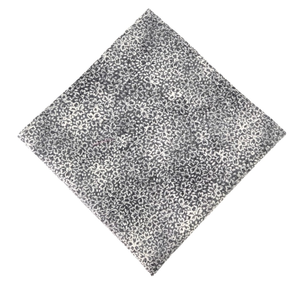 Grey Snow Leopard Floral Print Pocket Square